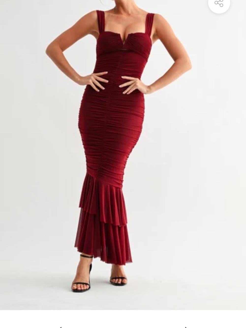 Ruched Mermaid Prom Dress in Deep Wine